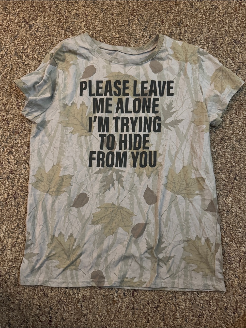 Wound Up Short Sleeve Tee in Green and Cream Leaf Camo